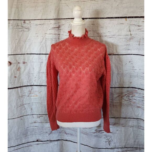 Anthropologie Knitted & Knotted Wool Blend Puffed Turtleneck Sweater Size XS - Picture 3 of 8